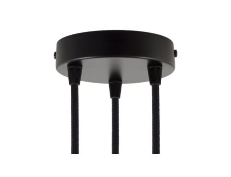 ROZETA DECO 3X METAL CYLINDER CZARNA