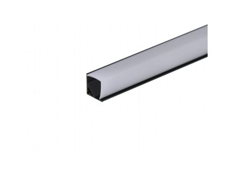 Profil led Corner Q 3m czarny z osłoną mleczną ML
