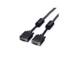 Wysokiej jakości kabel ROLINE z rdzeniami ferrytowymi + DDC, HD15M/M, 15-pin, 10 m