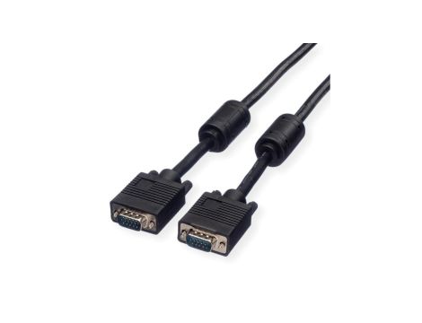 Wysokiej jakości kabel ROLINE z rdzeniami ferrytowymi + DDC, HD15M/M, 15-pin, 10 m