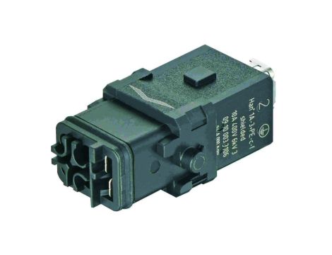Złącze Han 1A prostokątne żeńskie ekranowane 3-PIN +PE 9100033106