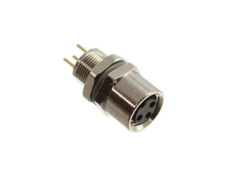 Złącze okrągłe M8 żeńskie proste montaż THT 3-PIN 60V T4043014031-000