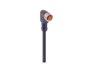 Kabel konfekcjonowany M8 jednostronnie zakończony 3-PINowy złącze żeńskie kątowe z samoblokujące gwintowane RKMWV 3-224/1,5 M