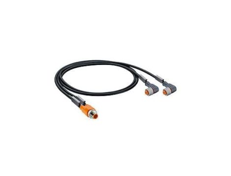 Kabel konfekcjonowany obustronnie rozdzielacz złącza M12 Duo proste / 2xM12 kątowe 3-PINowe LED ASB 2-RKWT/LED A 4-3-224/1 M