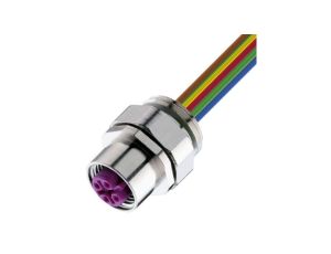 Złącze panelowe Profibus żeńskie M12 5-PINowe kodowanie D styki lutowane pokryte żywicą epoksydową gwint M16 x 1.5 0976 PFC 151