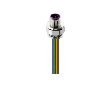 Złącze panelowe PROFIBUS M12 5-PINowe żeńskie ze zmontowanym drutem splatanym kodowenie B gwint M16x1.5 0976 PMC 151 18315