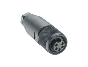Złącze zasilające do samokonfekcjonowania 7/8 żeńskie proste 5-PIN(4+PE) 230 VAC/DC 9 A czarny RKC 50/9