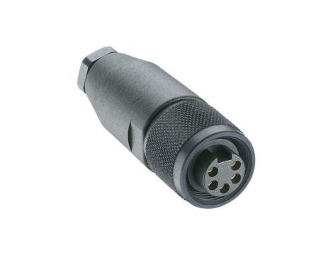 Złącze zasilające do samokonfekcjonowania 7/8 żeńskie proste 5-PIN(4+PE) 230 VAC/DC 9 A czarny RKC 50/9
