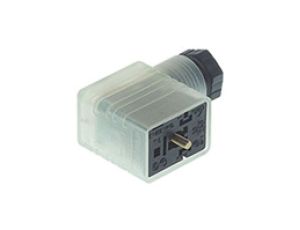Gniazdo kablowe zaworowe przyłączeniowe z wskaźnikiem zadziałania (LED) z obwodem ochronnym (diode) GML 216 NJ LED 24 HH grau
