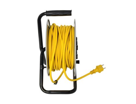 AWTOOLS PRZEDŁUŻACZ BĘBEN METAL PROFI MAX 50m 3x2,5mm ŻÓŁTY 16A / 3680W / IP44 - 3