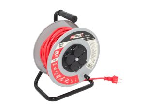 AWTOOLS PRZEDŁUŻACZ BĘBEN METAL PROFI PRO 50m 3x2,5mm CZERWONY 16A / 3680W / IP44