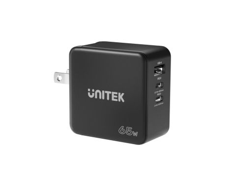 UNITEK Ładowarka sieciowa 2x USB-C PD + USB-A Quick Charge czarna