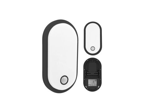 Lampa LED z czujnikiem ruchu Maclean , czujnik PIR, czarna, 10W/15/18W, IP65, możliwość zmiany barwy 3000/4000/6000K, MCE534 B
