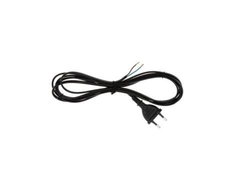 Przewód zasilający SPZ OMYp 2x0,75mm2 z wtyczką płaską 2P 2,5A czarny /5m/