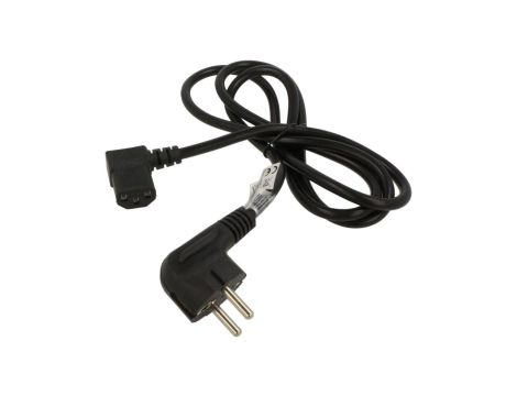 Kabel zasilający H03VV-H CEE 7/7 (E/F) wtyk kątowy, IEC C13 żeński kątowy prawy, 10A, 0,25kV, 1,5m, PVC, AK-PC-02C