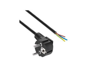 Kabel zasilający H03VV-H CEE 7/7 (E/F) wtyk kątowy, przewody, 10A, 0,25kV, 1,5m, PVC, AK-OT-01S