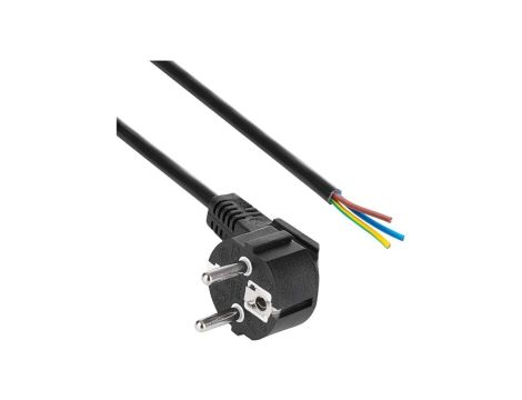 Kabel zasilający H03VV-H CEE 7/7 (E/F) wtyk kątowy, przewody, 10A, 0,25kV, 1,5m, PVC, AK-OT-01S