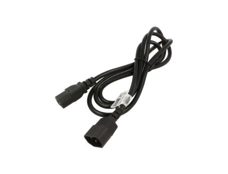 Kabel zasilający H03VV-H IEC C14 męski, IEC C15 żeński, 10A, 0,25kV, 1,8m, PVC, AK-UP-06