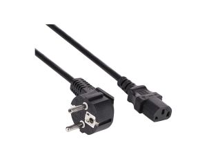 Kabel zasilający H03VV-H CEE 7/7 (E/F) wtyk kątowy, IEC C13 żeński, 10A, 0,25kV, 5m, PVC, AK-PC-05S