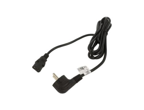 Kabel zasilający H03VV-H CEE 7/7 (E/F) wtyk kątowy, IEC C13 żeński, 10A, 0,25kV, 3m, PVC, AK-PC-06C