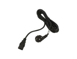 Kabel zasilający H03VV-H CEE 7/7 (E/F) wtyk kątowy, IEC C13 żeński, 10A, 0,25kV, 5m, PVC, AK-PC-05C