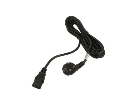 Kabel zasilający H03VV-H CEE 7/7 (E/F) wtyk kątowy, IEC C13 żeński, 10A, 0,25kV, 5m, PVC, AK-PC-05C