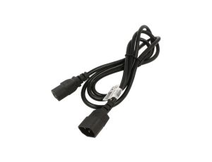 Kabel zasilający H03VV-H IEC C13 żeński, IEC C14 męski, 10A, 0,25kV, 1,8m, PVC, AK-PC-03C