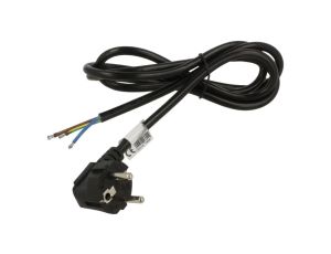 Kabel zasilający H03VV-H CEE 7/7 (E/F) wtyk kątowy, przewody, 10A, 0,25kV, 1,5m, PVC, AK-OT-01P