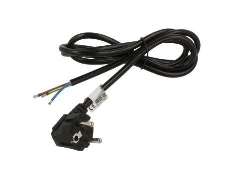 Kabel zasilający H03VV-H CEE 7/7 (E/F) wtyk kątowy, przewody, 10A, 0,25kV, 1,5m, PVC, AK-OT-01P