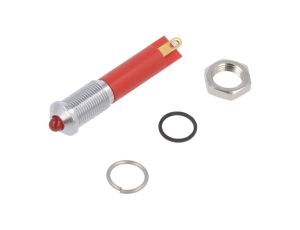 Kontrolka LED, wypukła, 20mA, 24V DC, IP67, do lutowania, konektory, Q6P1CXXR24E