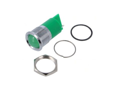Kontrolka LED, wypukła, 40mA, 12V DC, IP67, do lutowania, konektory, Q22P1CXXG12E