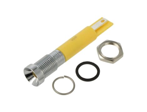 Kontrolka LED, wklęsła, 12V DC, IP67, do lutowania, konektory, Q8R1CXXY12E