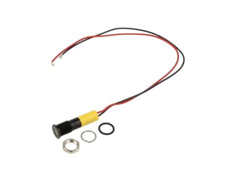 Kontrolka LED, płaska, 20mA, 24V DC, IP67, przewody, Q8F3BXXY24E