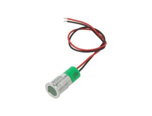 Kontrolka LED, płaska, 12V DC, IP67, przewody, Q14F3CXXG12E