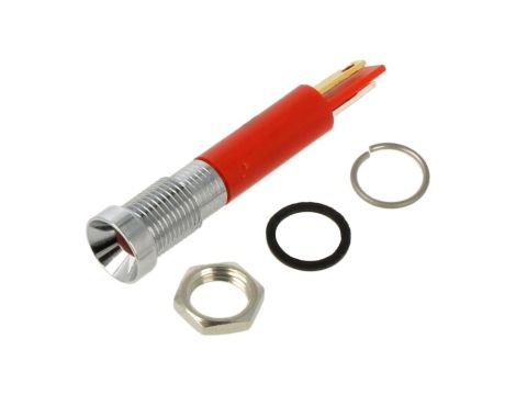 Kontrolka LED, wklęsła, 12V DC, IP67, do lutowania, konektory, Q8R1CXXR12E