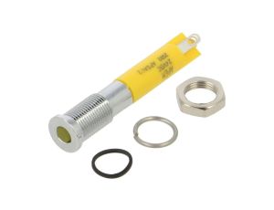 Kontrolka LED, płaska, 20mA, 24V DC, IP67, do lutowania, konektory, Q6F1CXXY24E
