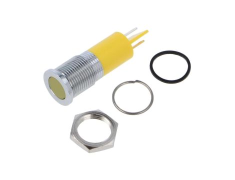 Kontrolka LED, płaska, 20mA, 24V DC, IP67, do lutowania, konektory, Q14F1CXXY24E