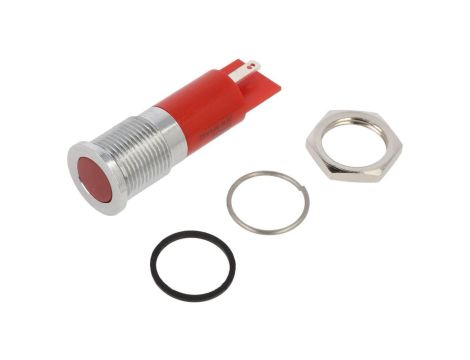 Kontrolka LED, płaska, 207...235V AC, IP67, do lutowania, konektory, Q14F1CXXR220E