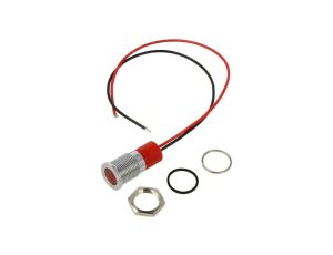 Kontrolka LED, płaska, 12V DC, IP67, przewody, Q14F3CXXR12E