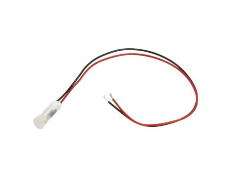 Kontrolka LED, płaska, 12V DC, przewody, QS63XXW12
