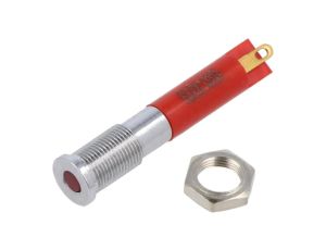 Kontrolka LED, płaska, 20mA, 12V DC, IP67, do lutowania, konektory, Q6F1CXXR12E