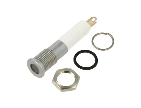 Kontrolka LED, płaska, 12V DC, IP67, do lutowania, konektory, Q8F1GZZRYG12E