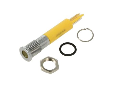 Kontrolka LED, płaska, 20mA, 24V DC, IP67, do lutowania, konektory, Q8F1CXXY24E