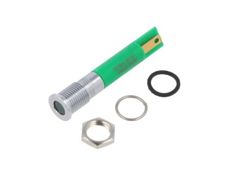 Kontrolka LED, płaska, 20mA, 24V DC, IP67, do lutowania, konektory, Q8F1CXXG24E