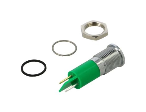 Kontrolka LED, płaska, 20mA, 12V DC, IP67, do lutowania, konektory, Q14F1CXXG12E