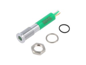 Kontrolka LED, płaska, 20mA, 24V DC, IP67, do lutowania, konektory, Q6F1CXXG24E