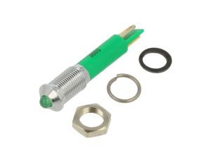 Kontrolka LED, wypukła, 20mA, 24V DC, IP67, do lutowania, konektory, Q6P1CXXG24E