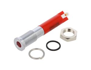 Kontrolka LED, płaska, 20mA, 24V DC, IP67, do lutowania, konektory, Q6F1CXXR24E