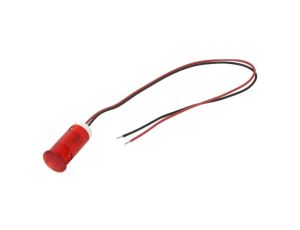 Kontrolka LED, płaska, 12V DC, przewody, QS123XXR12