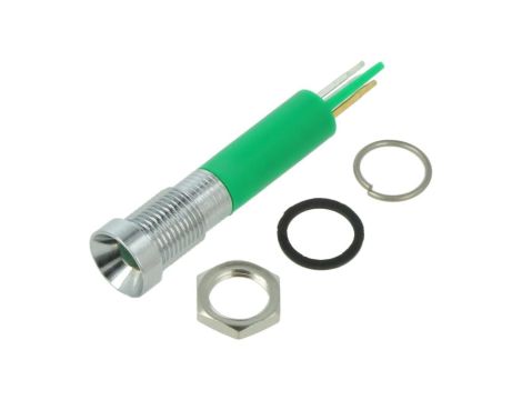 Kontrolka LED, wklęsła, 24V DC, IP67, do lutowania, konektory, Q8R1CXXG24E